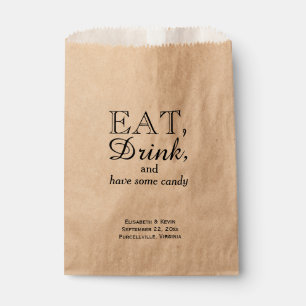 Wedding Eat, Drink and Have Some Candy Buffet Favour Bags
