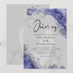 WEDDING   Elegant Alcohol Ink Abstract Invitation