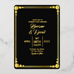 Wedding Elegant And Classic Gold Foil Foil Vector