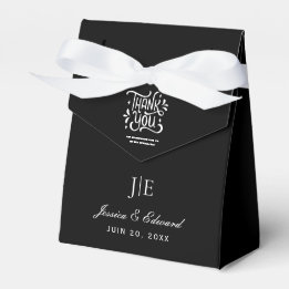 Wedding Elegant Bride Groom Names Black White Favour Box