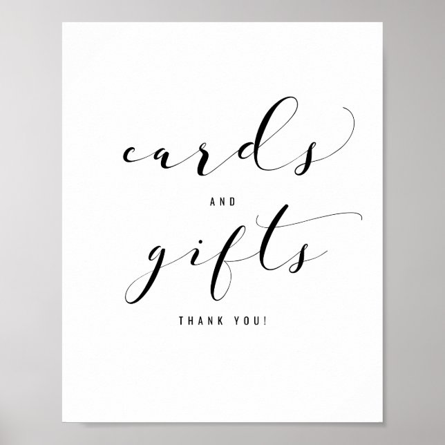 Wedding Elegant Calligraphy Cards & Gifts Sign (Front)