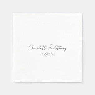 Wedding Elegant Calligraphy Creative Black White Napkin