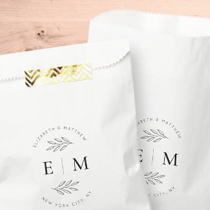 Wedding Elegant Chic Modern Simple Chic Monogram Favour Bags