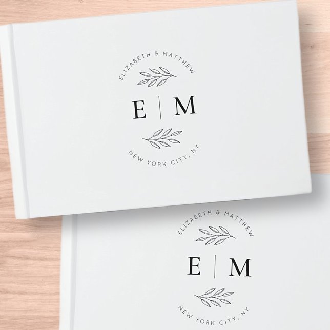 Wedding Elegant Chic Modern Simple Chic Monogram Guest Book (Creator Uploaded)