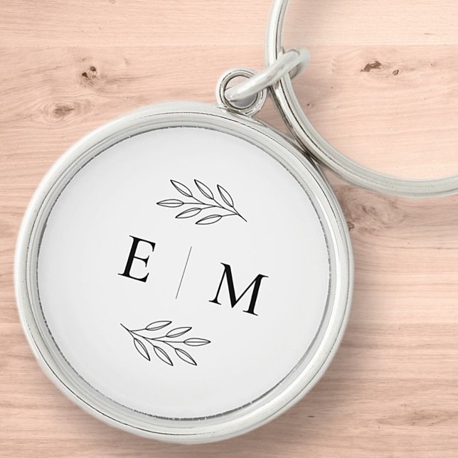 Wedding Elegant Chic Modern Simple Chic Monogram Key Ring (Creator Uploaded)