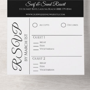 Wedding Elegant Embrace-White Orchids -Photo All In One Invitation