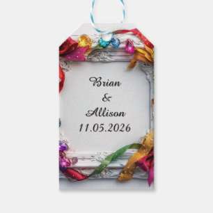 Wedding Elegant Floral Frame Design Gift Tags