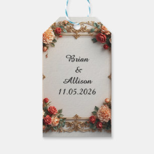 Wedding Elegant Floral Frame Design Gift Tags