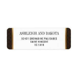 Wedding   Elegant Formal Golden Geometric on Black