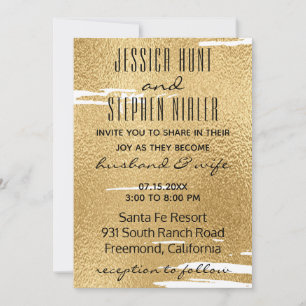 Wedding Elegant Gold and Black Invitation