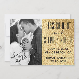 Wedding Elegant Gold and Black Save The Date