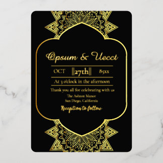 Wedding Elegant Gold Background Floral Gold Foil