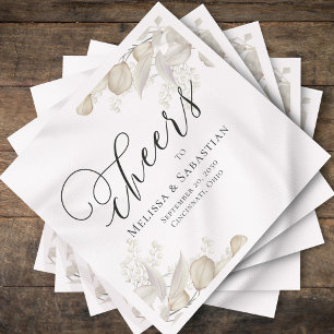 Wedding Elegant Greenery Cheers Simple Napkin
