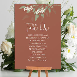 Wedding Elegant Greenery Terracotta Table Number