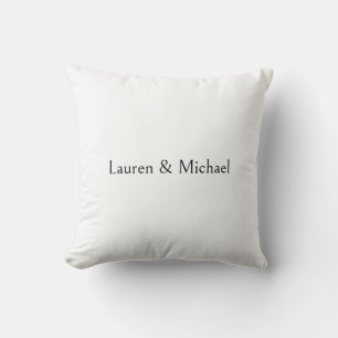 Wedding Elegant Minimalist Calligraphy Black White Cushion