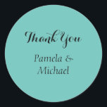 Wedding Elegant Minimalist Classic Blue Thank You Round Sticker<br><div class="desc">This template can be customised to meet all professional occupations.</div>