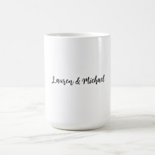 Wedding Elegant Minimalist Classical Black White Coffee Mug