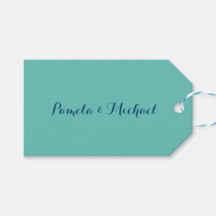 Wedding Elegant Minimalist Classical Blue Gift Tags