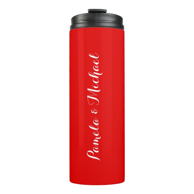 Wedding Elegant Minimalist Classical Warm Red Thermal Tumbler (Front)