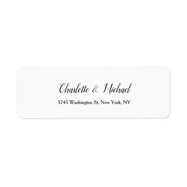 Wedding Elegant Minimalist Modern Plain White  (Front)