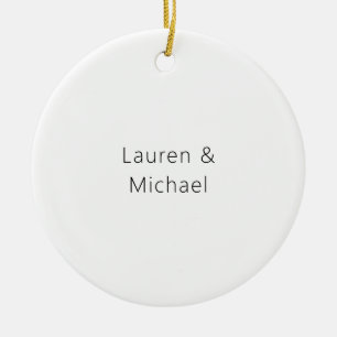 Wedding Elegant Minimalist Plain Black White Ceramic Tree Decoration