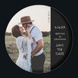 Wedding Elegant Modern Save the Date Photo Magnet<br><div class="desc">Send your guests a long lasting treat with this save the date circular magnet.</div>