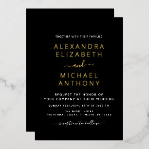 Wedding Elegant Romantic Black Gold