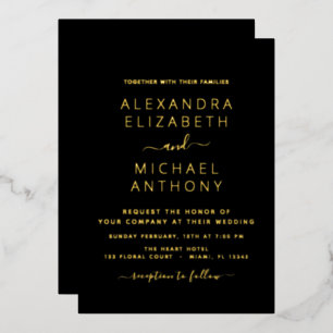 Wedding Elegant Romantic Black Gold