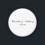 Wedding Elegant Script Creative Black White Magnet<br><div class="desc">This Simplicity style is everything. Simple but truly makes a professional beautiful statement.</div>