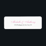 Wedding Elegant Script Creative Pink White<br><div class="desc">Represent yourself with this modern,  elegant return address label. This template can be customised to meet all professional occupations.</div>