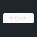 Wedding Elegant Script Creative Pink White<br><div class="desc">Represent yourself with this modern,  elegant return address label. This template can be customised to meet all professional occupations.</div>