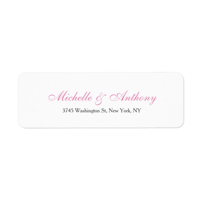 Wedding Elegant Script Creative Pink White (Front)