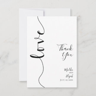 Wedding, Elegant, Simple, Script, Thank You Card