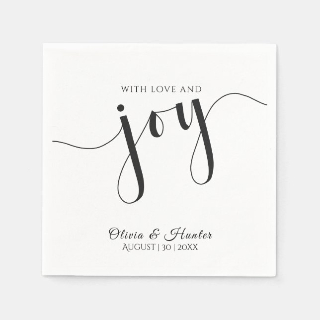 Wedding, Elegant, Simple, Typography, Napkin (Front)