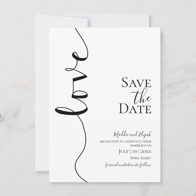 Wedding, Elegant, Simple, Typography, Script, Save The Date (Front)