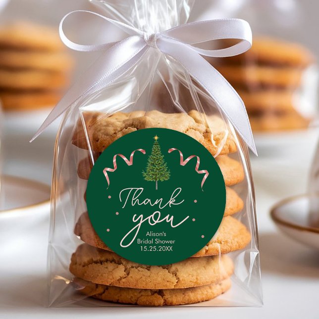 Wedding Elegant Watercolor Greenery Pine Tree Classic Round Sticker (Wedding Elegant Watercolor Greenery Pine Tree Classic Round Sticker #zazzlemade #christmaslabel )