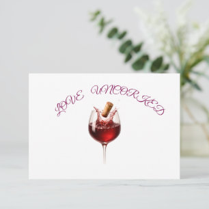Wedding Elegant Wine Glass Party Card