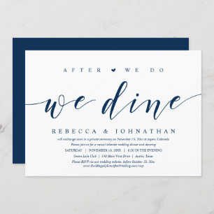 Wedding Elopement, After We Do, We Dine Invitation