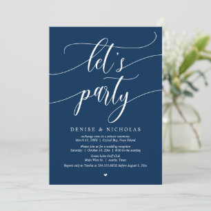 Wedding Elopement Celebration, Let's Party Invitat Invitation
