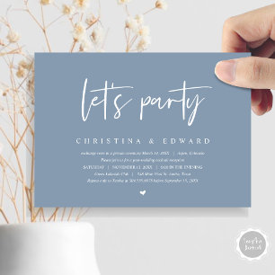 Wedding Elopement Dinner and Dancing, Let's party Invitation