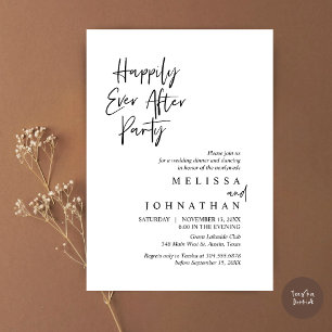 Wedding Elopement Dinner, Happily Ever after Party Invitation