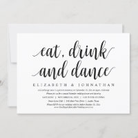 Wedding Elopement, Eat, Drink and Dance
