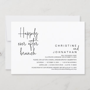 Wedding Elopement, Happily Ever After Brunch Invitation