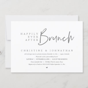 Wedding Elopement, Happily Ever After Brunch Invitation