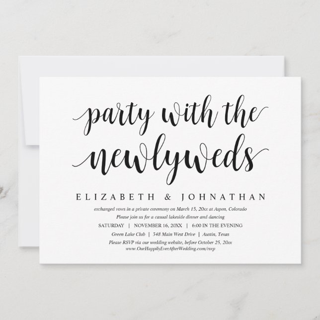 Wedding Elopement, Happily Ever After Celebration  Invitation (Front)