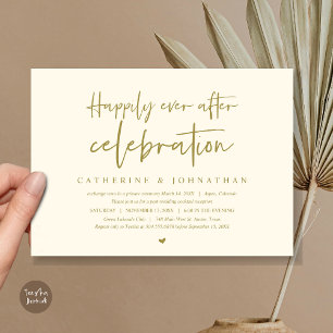Wedding Elopement, Happily Ever after celebration Invitation