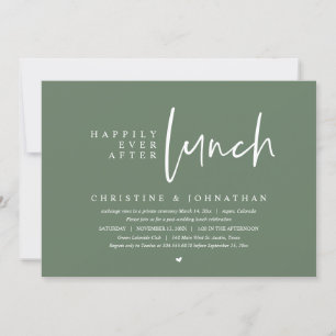 Wedding Elopement, Happily Ever After Lunch Party Invitation