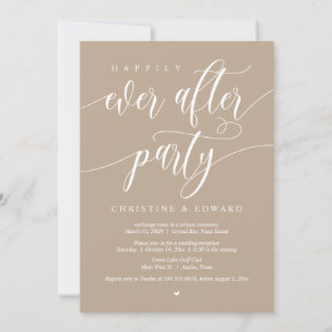 Wedding Elopement, Happily Ever After Party, Kraft Invitation
