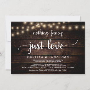 Wedding Elopement, Nothing Fancy Just Love Invitat Invitation