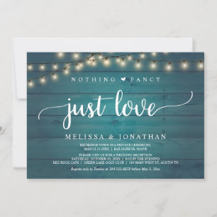 Wedding Elopement, Nothing Fancy Just Love Invitation